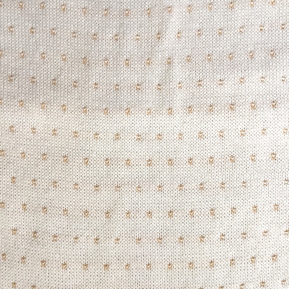 80s Vintage White Sweater Vest w/ Tan Polka Dots - Picture 5 of 8